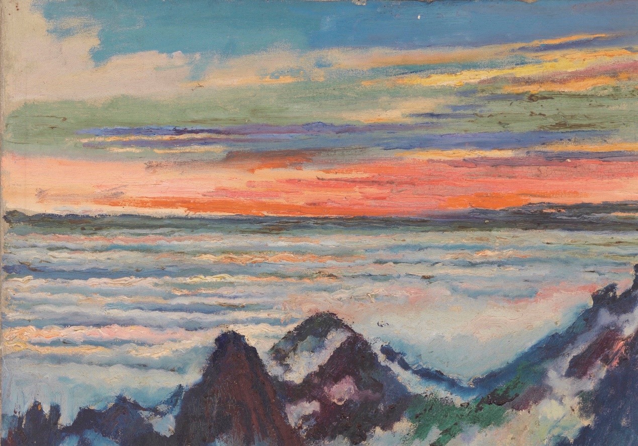 <h2>黄山云海</h2><p>作者：刘海粟</p><p>创作年代：1954年</p><p>规格：62cm×75cm</p><p>品类：油画</p>